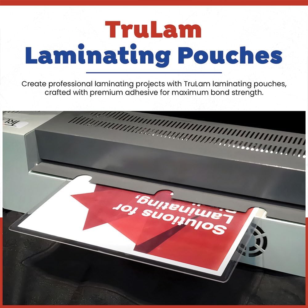 TruLam 3 Mil Sticky-Back Laminating Pouches with Rounded Corners | Letter Size | 9 in. x 11-1/2 in. | Glossy Finish | Premium Adhesive for High-Clarity | 2 Carriers Included | 100 Pack