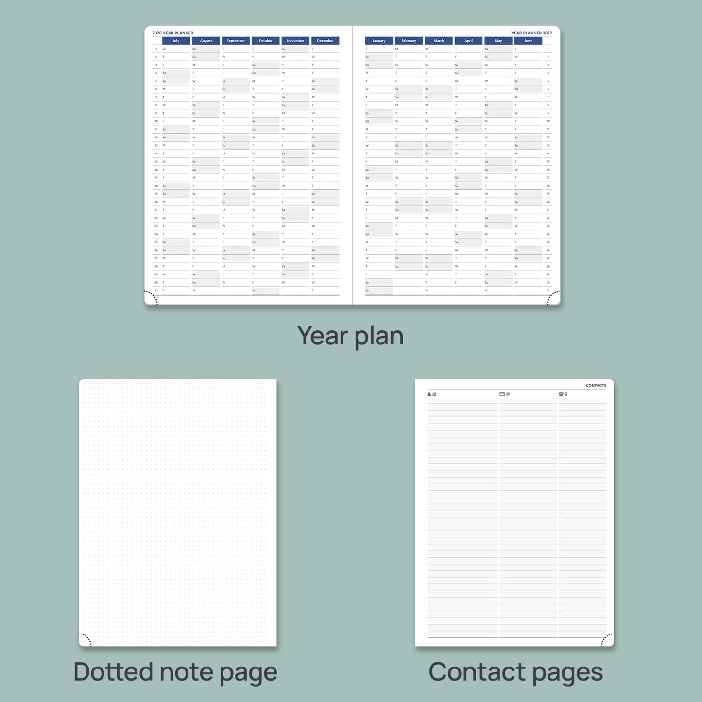 POPRUN Academic Planner 2025-2026, 8.5'' x 11.25'', Quarter-Hourly Appointment Book (July 2025-June 2026) with PU Leather Soft Cover, Dual Pockets, Monthly Tabs, 100GSM Thick Paper - Brown