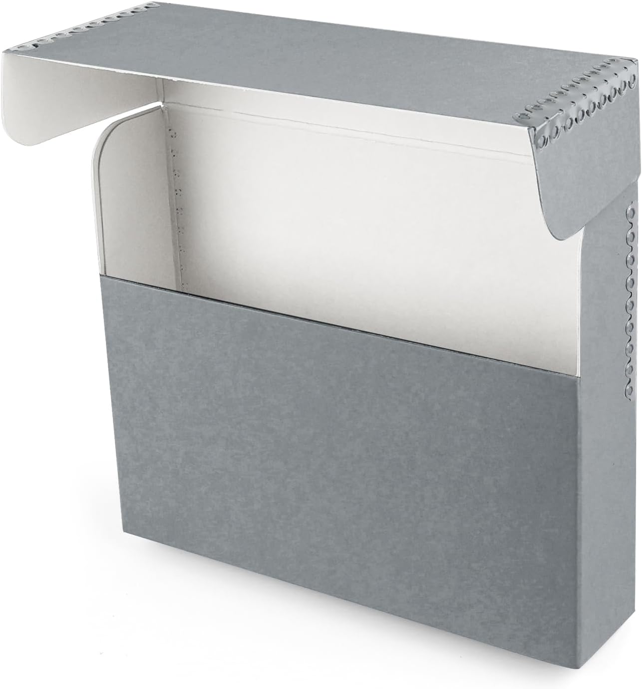 Lineco Archival Document Storage Box with Metal Edge, Acid-Free Gray Boxboard, Organize and Store Files, Prints, Photos, Legal-Sized Case 15.5" x 10.5" x 2.5" Wide