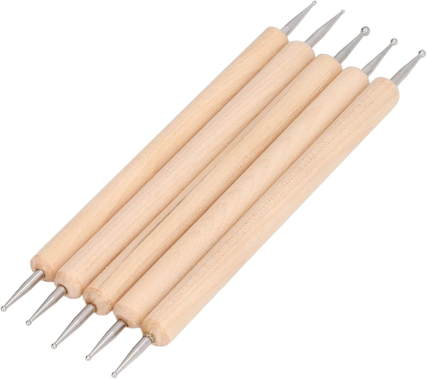Walfront 5Pcs Double End Embossing Set Stainless Steel Ball Tip Tracing Dotting for DIY Painting Engraving Shaping