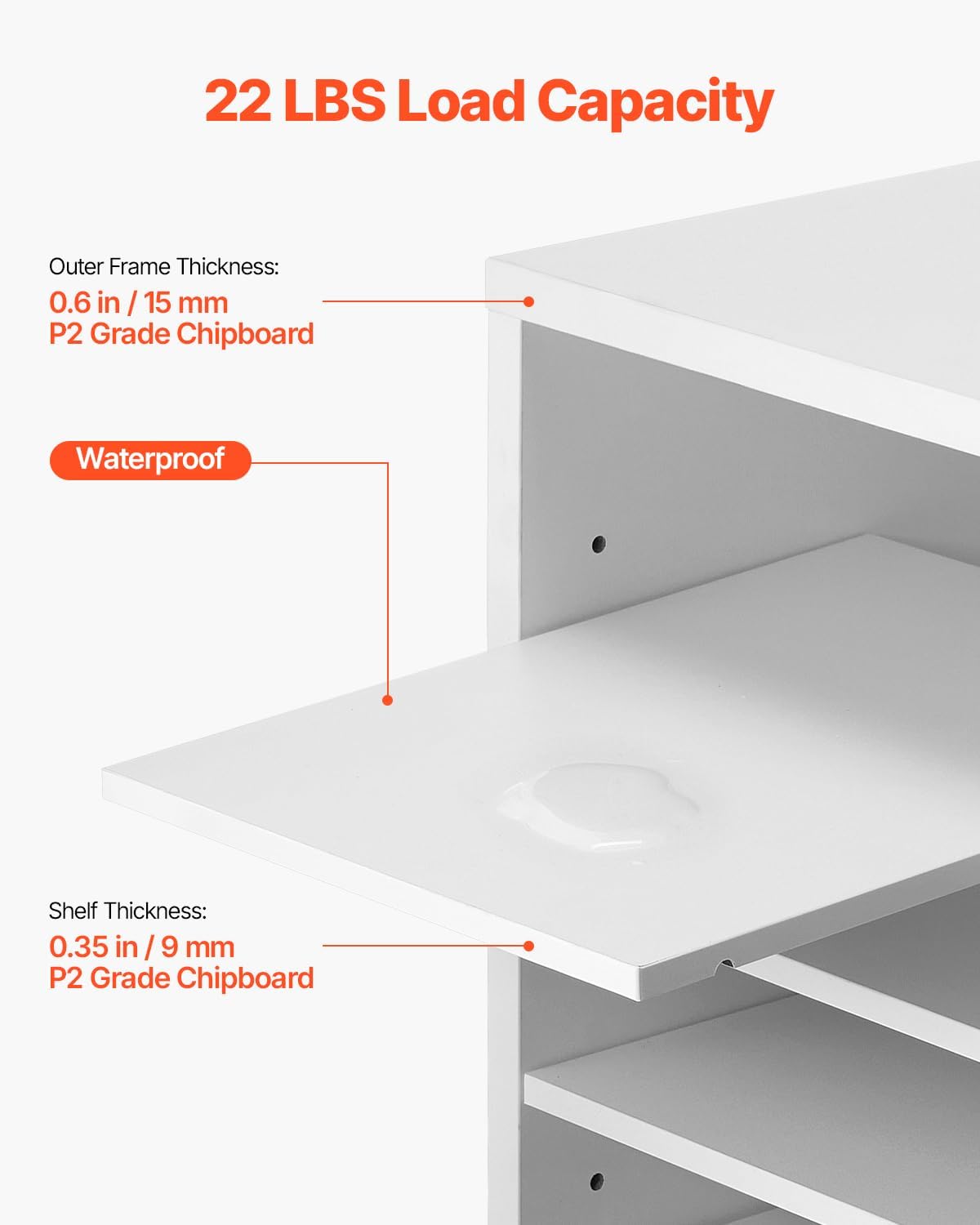 VEVOR Literature Organizer, 24 Compartments Office Mailbox with Adjustable Shelves, Wooden Mailbox Sorter Medium Density Fiberboard Office Home Classroom Storage for Files, Documents, Papers, White
