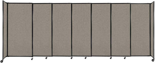 Versare Straightwall Sliding Portable Wall Partition | Freestanding Office Dividers | Locking Wheels | Temporary Room Separator | 15'6" Wide x 6' Tall Warm Pebble Fabric Panels