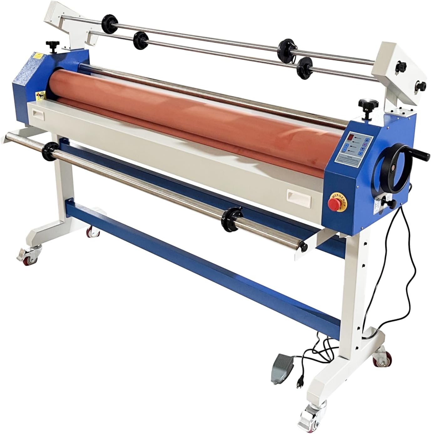 63" Professional Cold Laminating Machine with Self-Removing Film Function Dual Mode Electric/Manual Operation 110V Wide Format Laminator for Posters, Banners, Decals