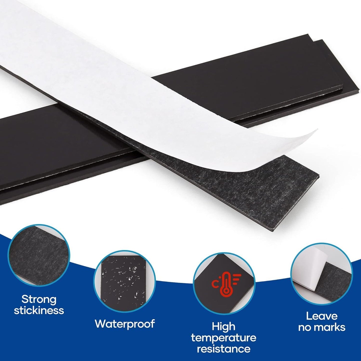 Rammos Magnetic Strips with Adhesive Backing 6 Pack(Each 6 inches x 1 inch) Extra Strong and Heavy Duty Adhesive Magnetic Strips for Tools, Knifes, and Crafts