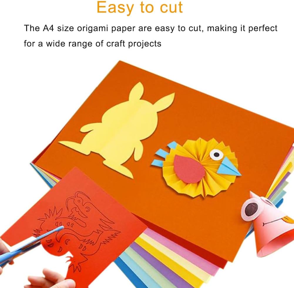 A4 Origami Paper Magenta 100 Sheets, 8.27×11.7 inch Double Sided Color Easy Fold Big Origami Paper A4 Colored Copy Papers Thin 70gsm for Beginners, DIY handwork Art Craft Projects (210 x 297 mm)