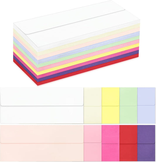 200 Pack #10 Colored Envelopes Letter Size, Colorful Business Envelopes Self Seal for Business, Invoices, Letter Mailing, Office Checks, 4 1/8 x 9 1/2 Inches