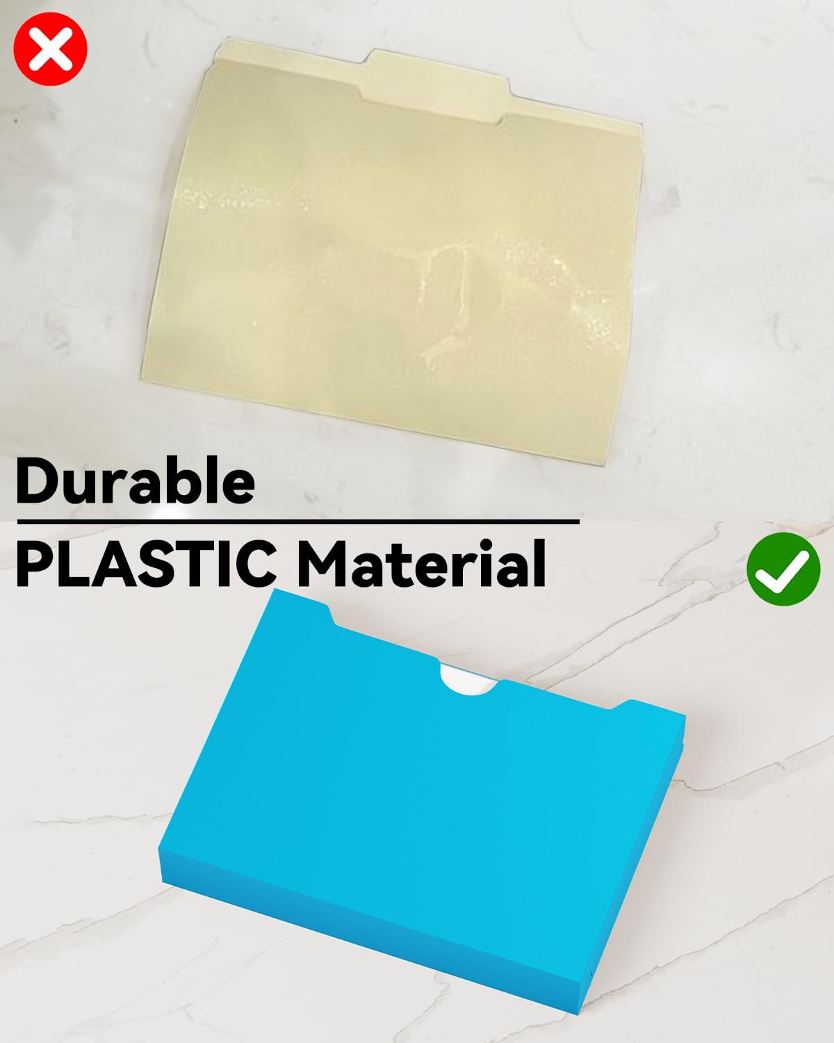Ansook Plastic 2 Inch Manila File Jackets,Letter Size,Expanding File Jacket, Reinforced Straight Cut Tab,Heavy Duty 2 Inch Expansion Pocket,Poly File Jacket for Office,Home,12 Pack,Assorted Color