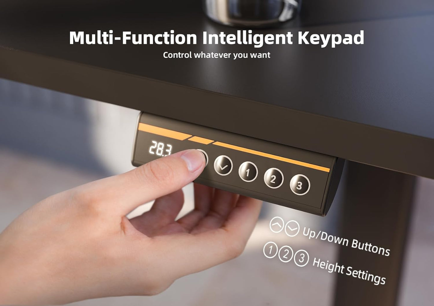 YDN Standing Desk, Height Adjustable Computer Desk with Keyboard Tray, 48 Inch Black Ergonomic Desk for Home Office and Gaming