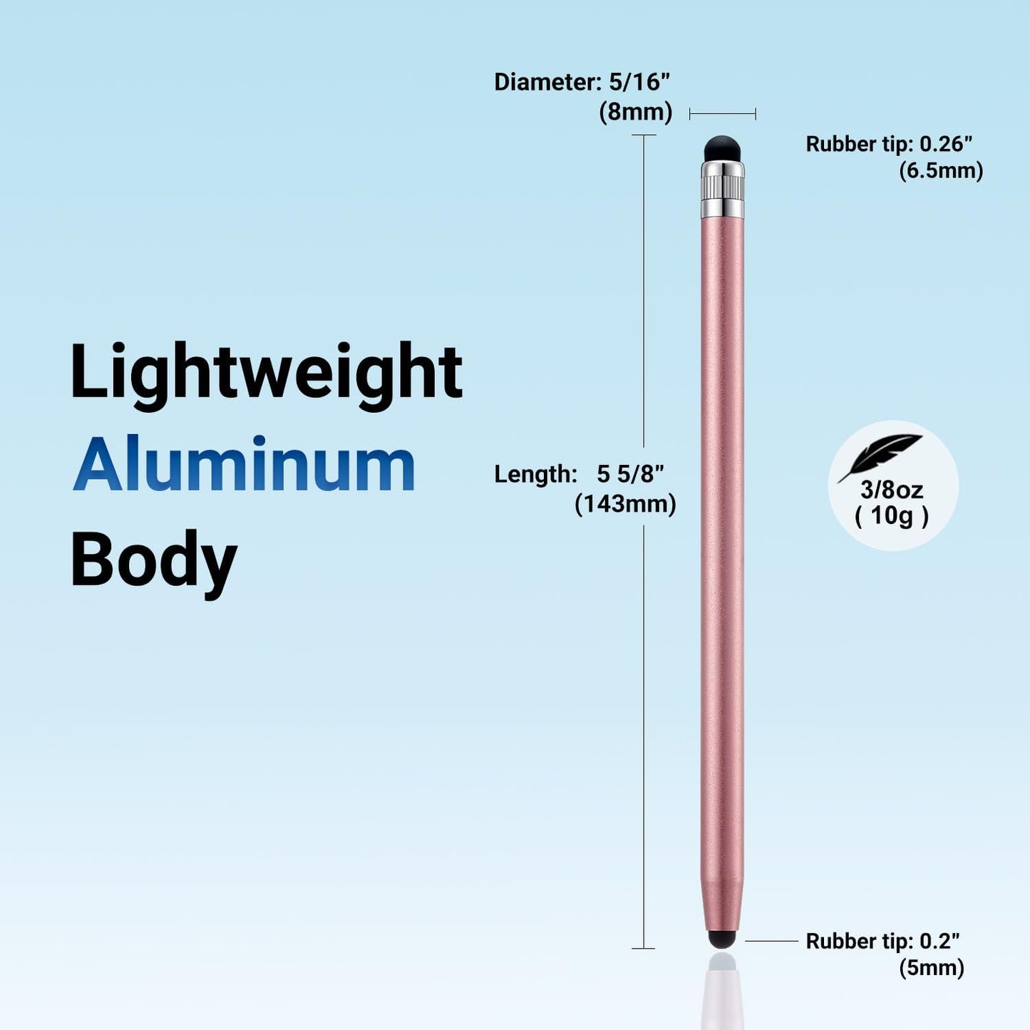 LINFANC 12Pcs Rose Gold Stylus Pen for Touchscreen, 2-in-1 High Precision & Sensitivity Stylus Pen for iPhone/iPad/Android Smartphones and Tablets Compatible with All Touch Screens