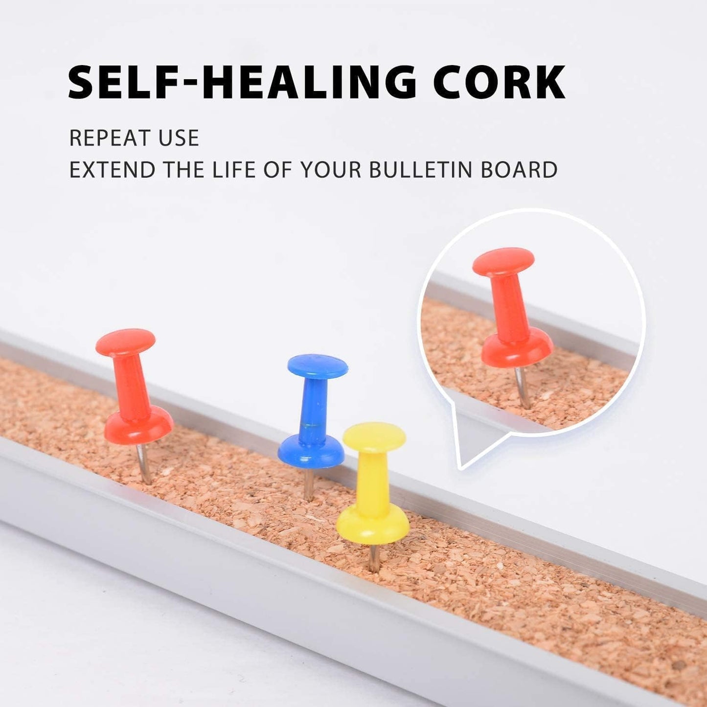 Corksidol Bulletin Bar Strip, Cork Board, Cork Strips, 36" x 1", Classroom, Office, Walls, Cubicle, Aluminum Frame,5 Pack, Silver