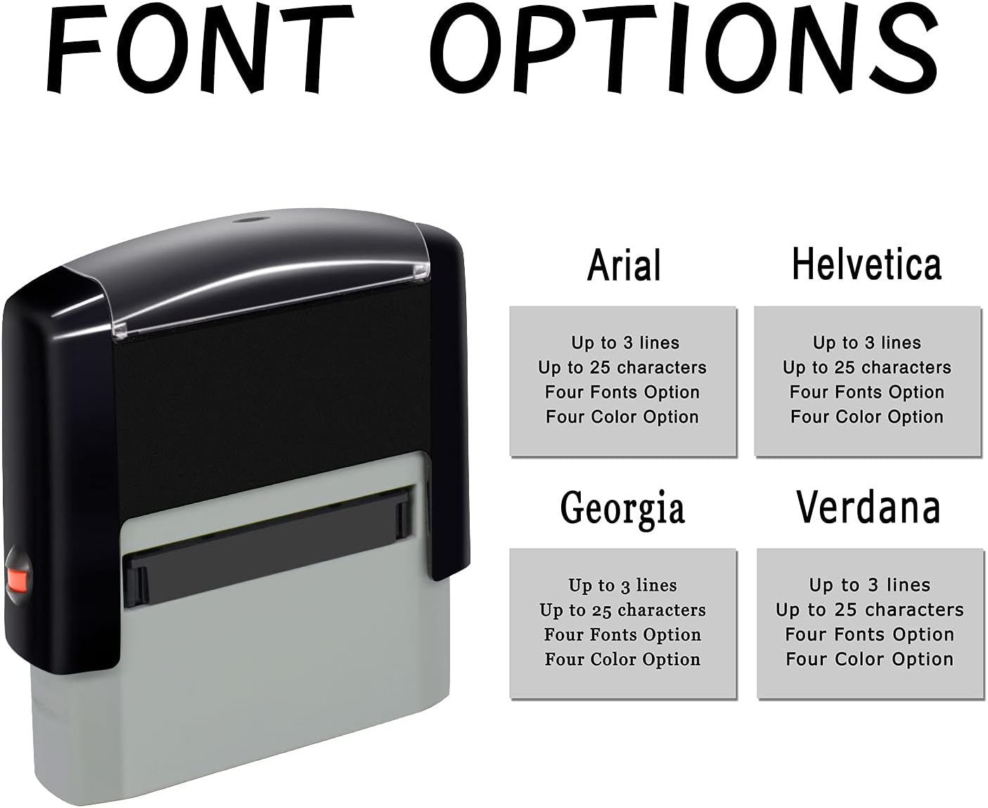 Personalized Stamp (47 x 18mm -4 Lines)- Custom Self Inking Rubber Stamps- Return Custom Address Stamp (Blue)