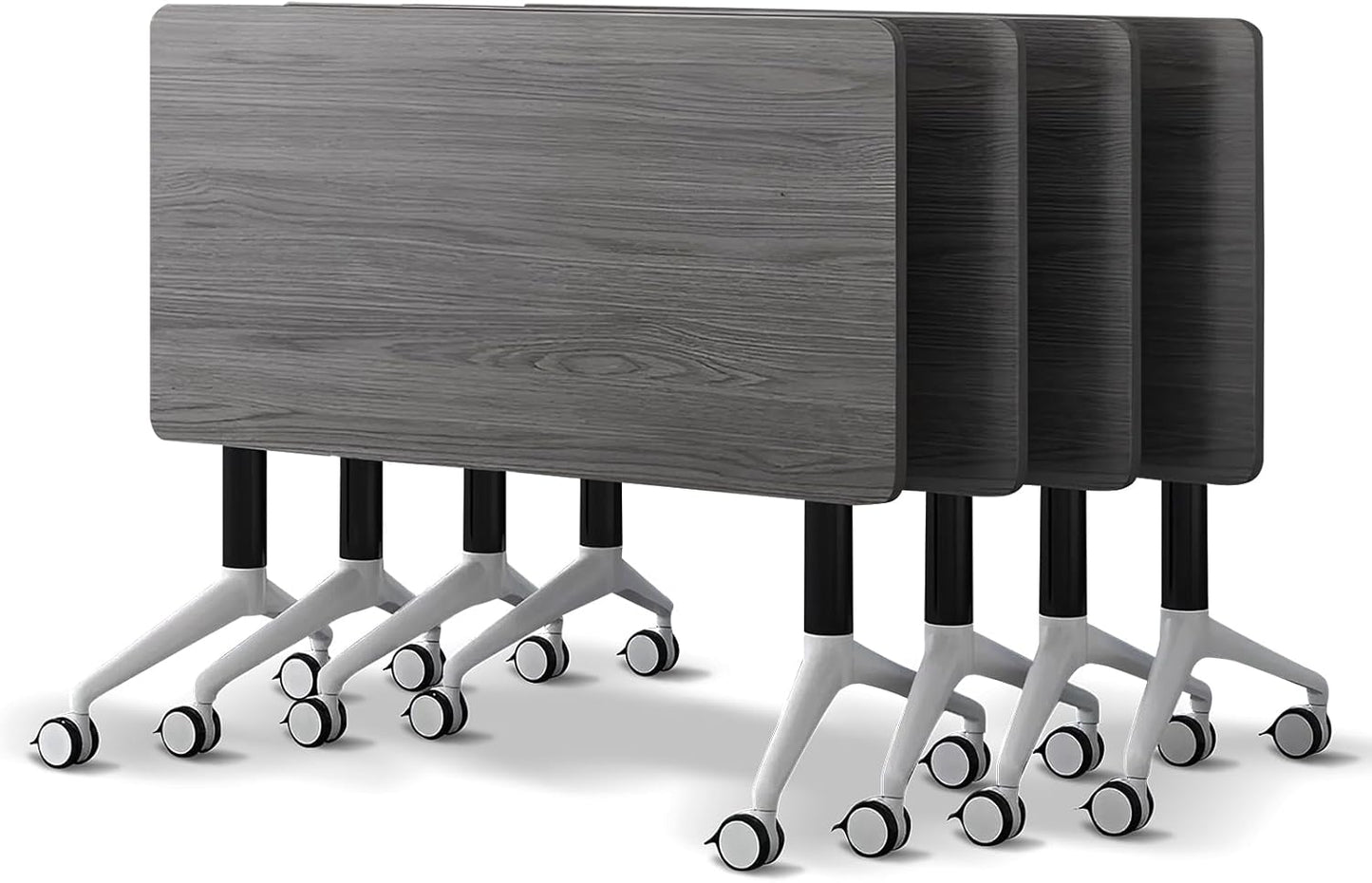 Conference Room Table with Flip-Top Design for Dynamic Meetings, Business Table Computer Desk with Heavy-Duty Frame,Foldable Seminar Meeting Tables for Home Office (4, B, 70.8IN)