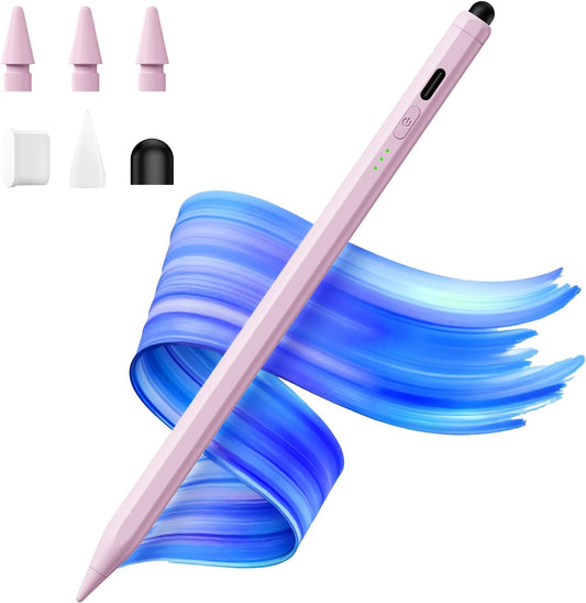 Stylus Pen for iPad(2025-2018),13 mins Fast Charge Pencil with Tilt Sensitivity and Palm Rejection for iPad A16/10/9/8/7/6,Air 13"/11"/M3/M2/5/4/3,Pro 11"/13"/12.9"/M4/M2/M1,Mini 7/6/5, Pink