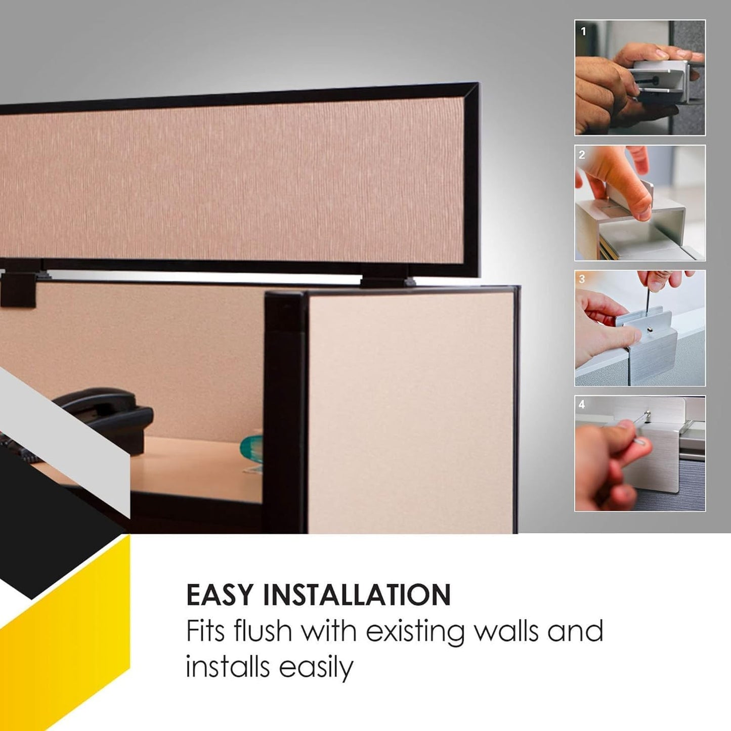 OBEX Acoustical Cubicle Privacy Screen Extender Desk Panel & Office Divider, Add Separation & Block Noise, 18" x 72", Slate