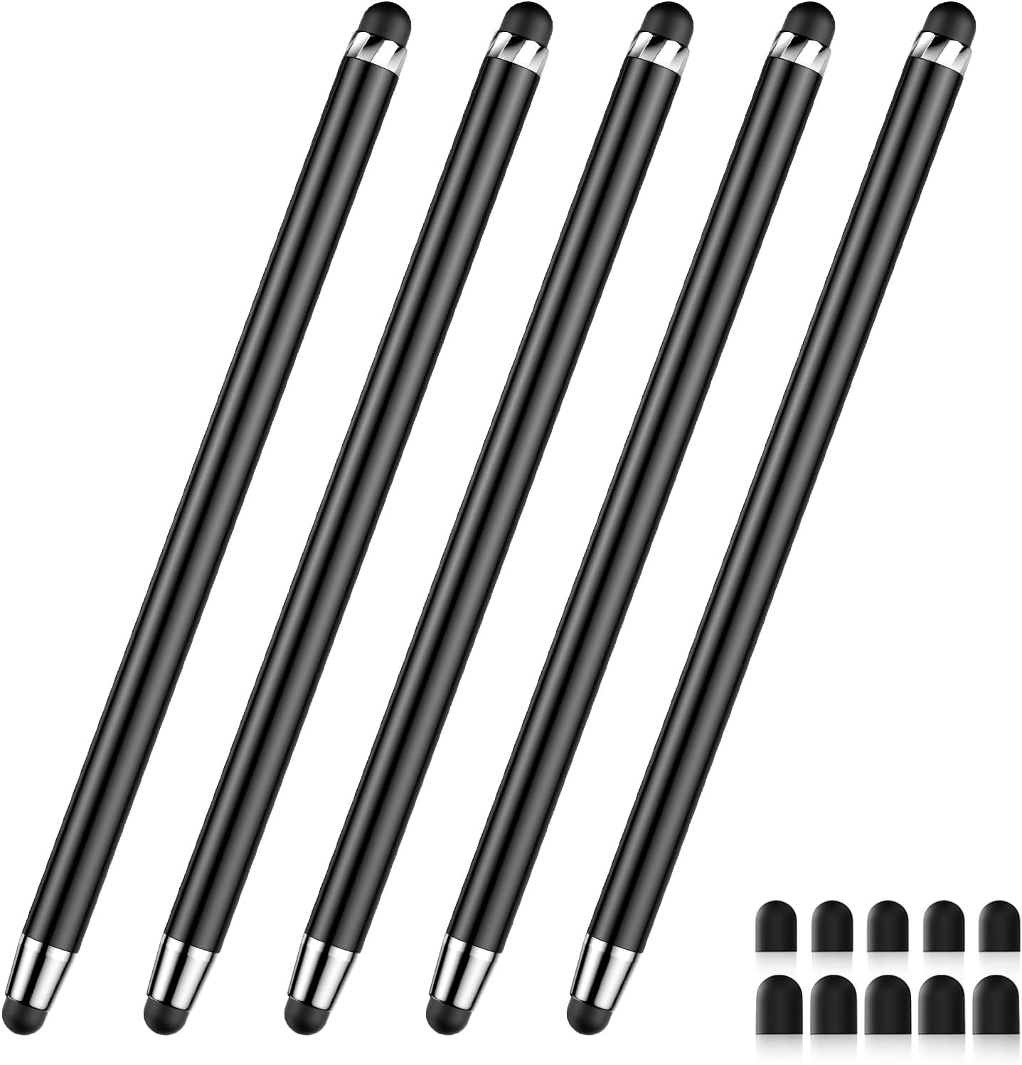 Stylus Pen for Touchscreen,5 PCS Stylus,Stylus 2-in-1 High Sensitivity Precision Suitable for Touch Screens of iPhone/ipad/Android Tablet(Black)