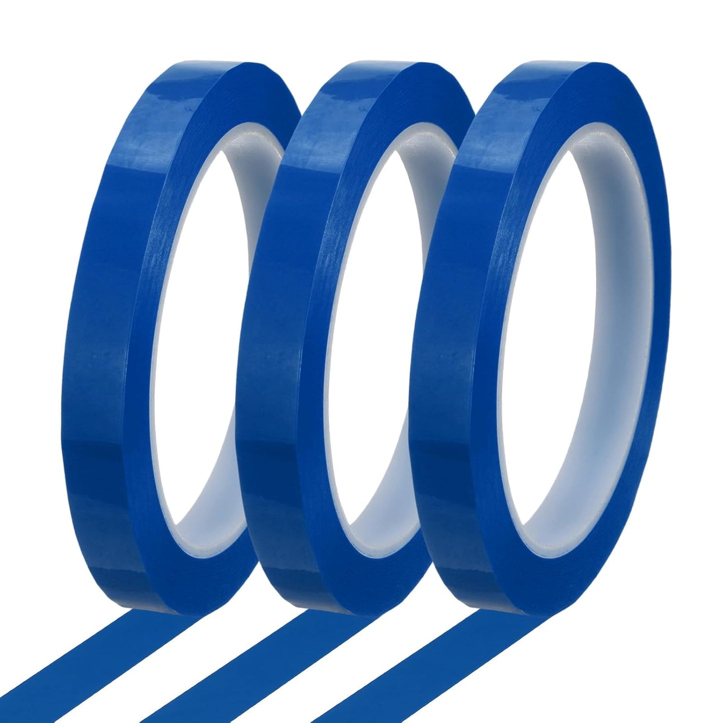 MECCANIXITY Whiteboard Tape 1/2" x 72 Yard Pinstripe Graphic Chart Line Grid Marking Tapes for Classroom Office Dry Erase Board Art, Blue, Pack of 3