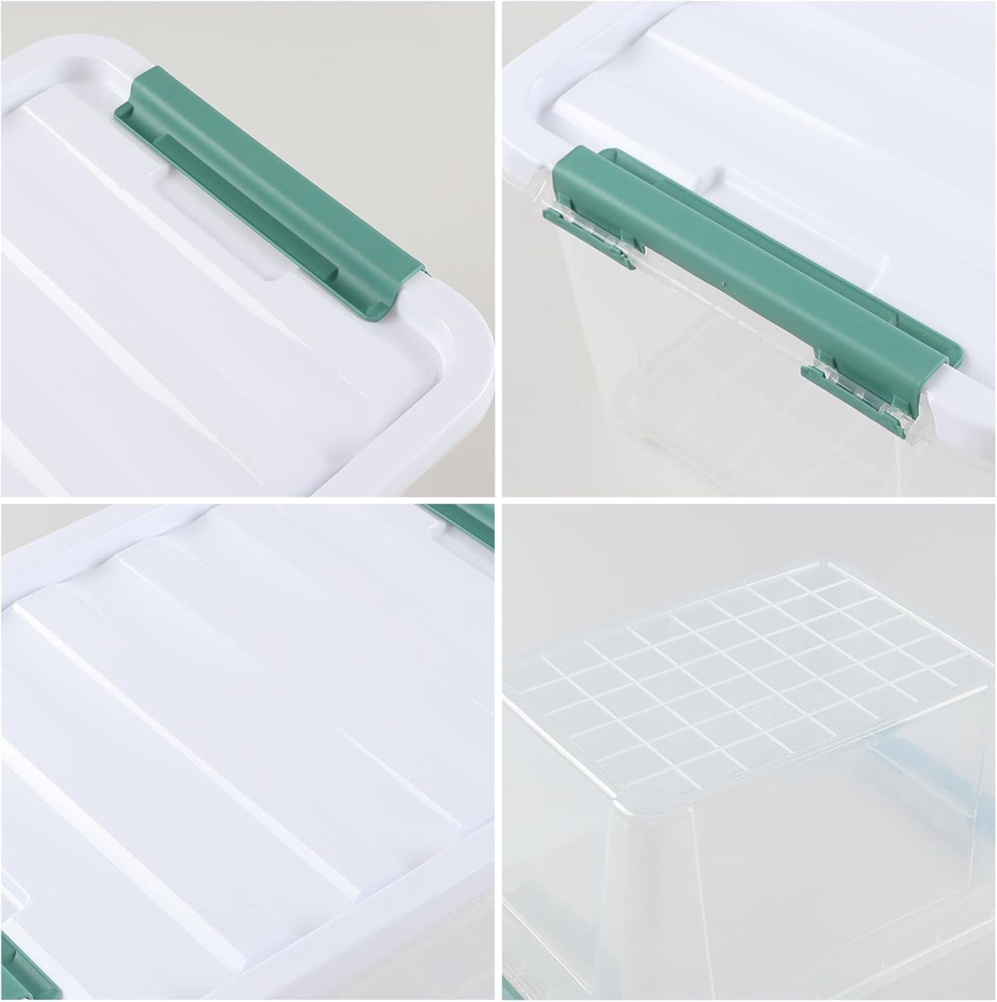 6 Pack 20 L Clear Storage Latch Box, Plastic Storage Bins with Lids