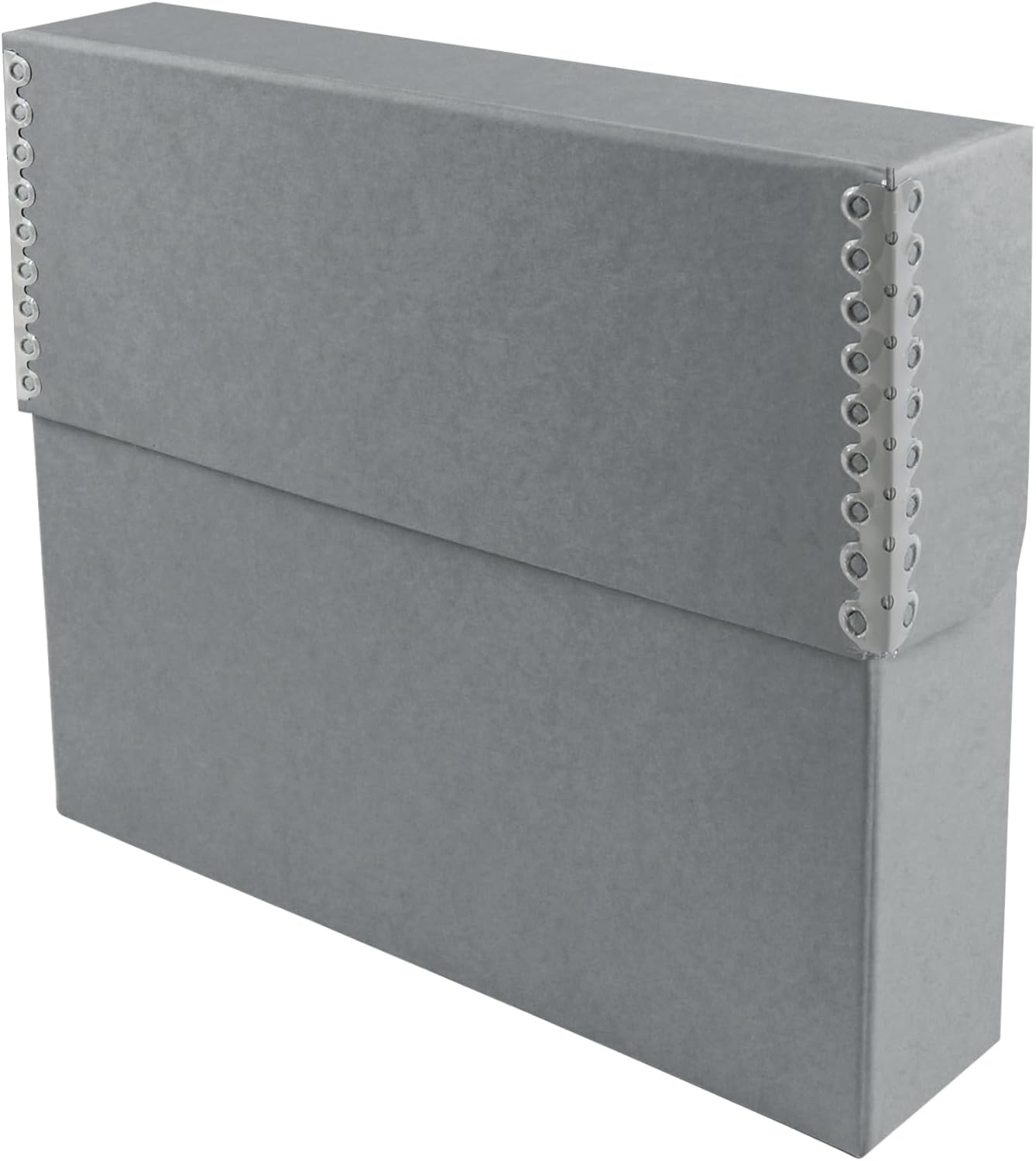 Lineco Archival Document Storage Box with Metal Edge, Acid-Free Gray Boxboard, Organize and Store Files, Prints, Photos, Letter-Sized Case 12.5" x 10.5" x 2.5" Wide
