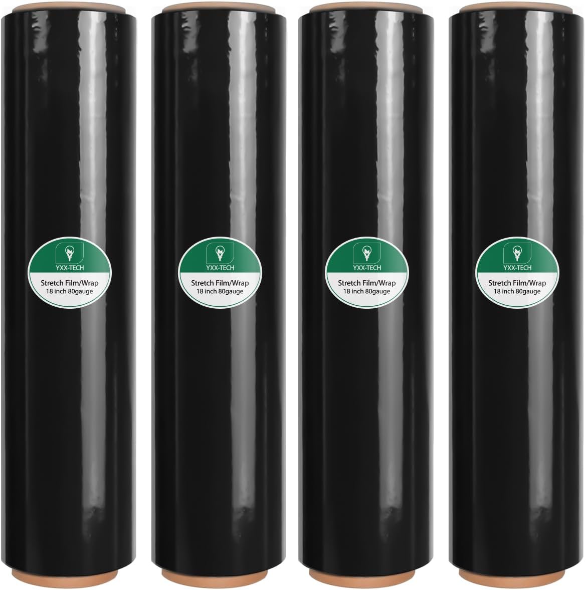 Black Stretch Film/Wrapping Paper Thickness, 18 Inch 1500 Feet Plastic wrap roll,Industrial Strength, Heavy Duty Shrink Wrap idea for Moving, Shipping, and Pallet Packing