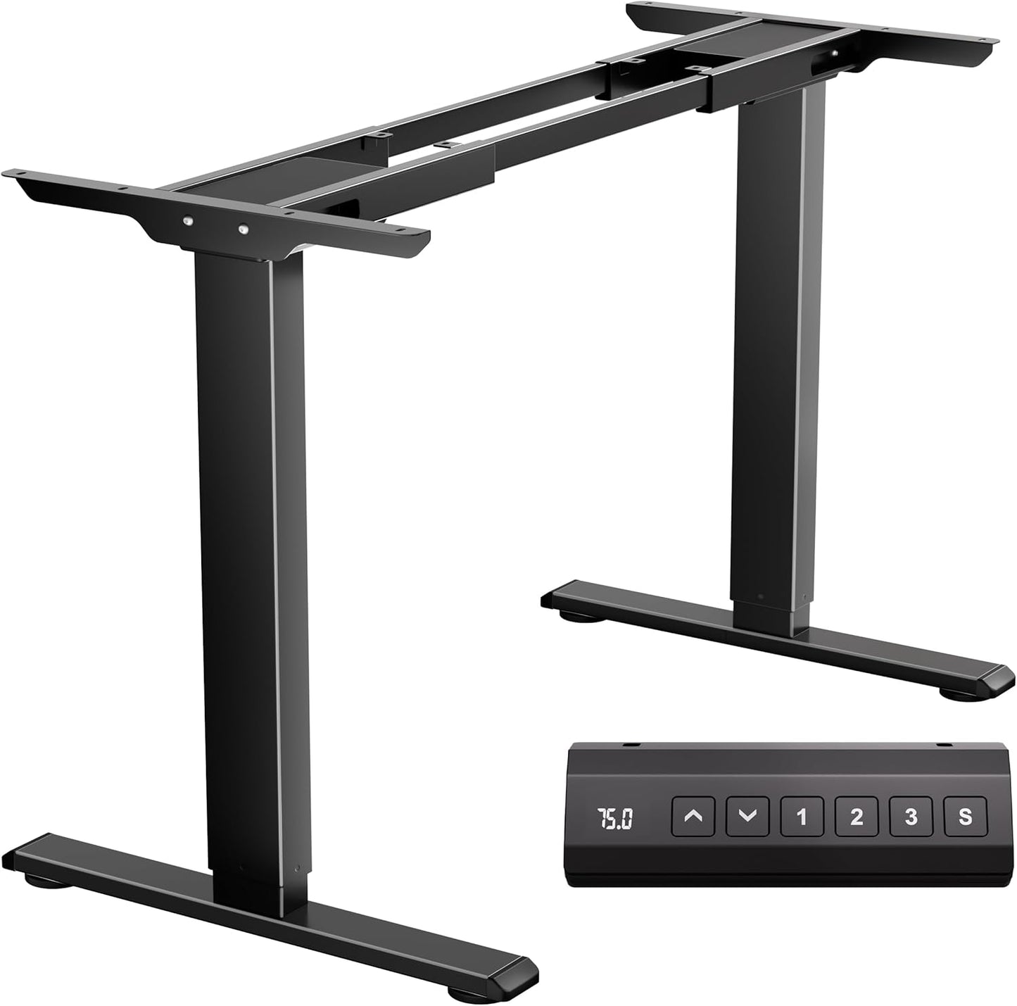 Dual Motor Electric Standing Desk Frame,Height Adjustable Desk Legs with 330 lbs Capacity,Ergonomic Sit Stand Up Base Workstation for Home Office,Black Frame Only
