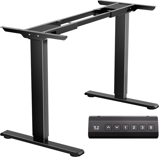 Dual Motor Electric Standing Desk Frame,Height Adjustable Desk Legs with 330 lbs Capacity,Ergonomic Sit Stand Up Base Workstation for Home Office,Black Frame Only