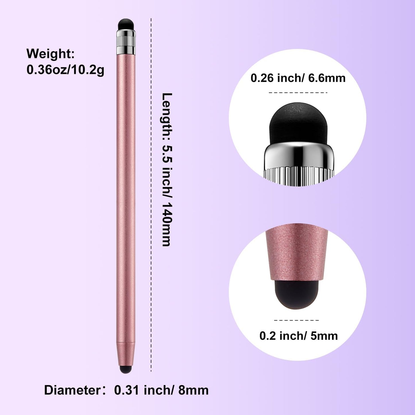 ChaoQ Stylus Pen for Touchscreen, 10pcs High Sensitivity and Precision Stylus Pen for iPad iPhone Android Compatible and All Touch Screens (Black/Rose Gold)