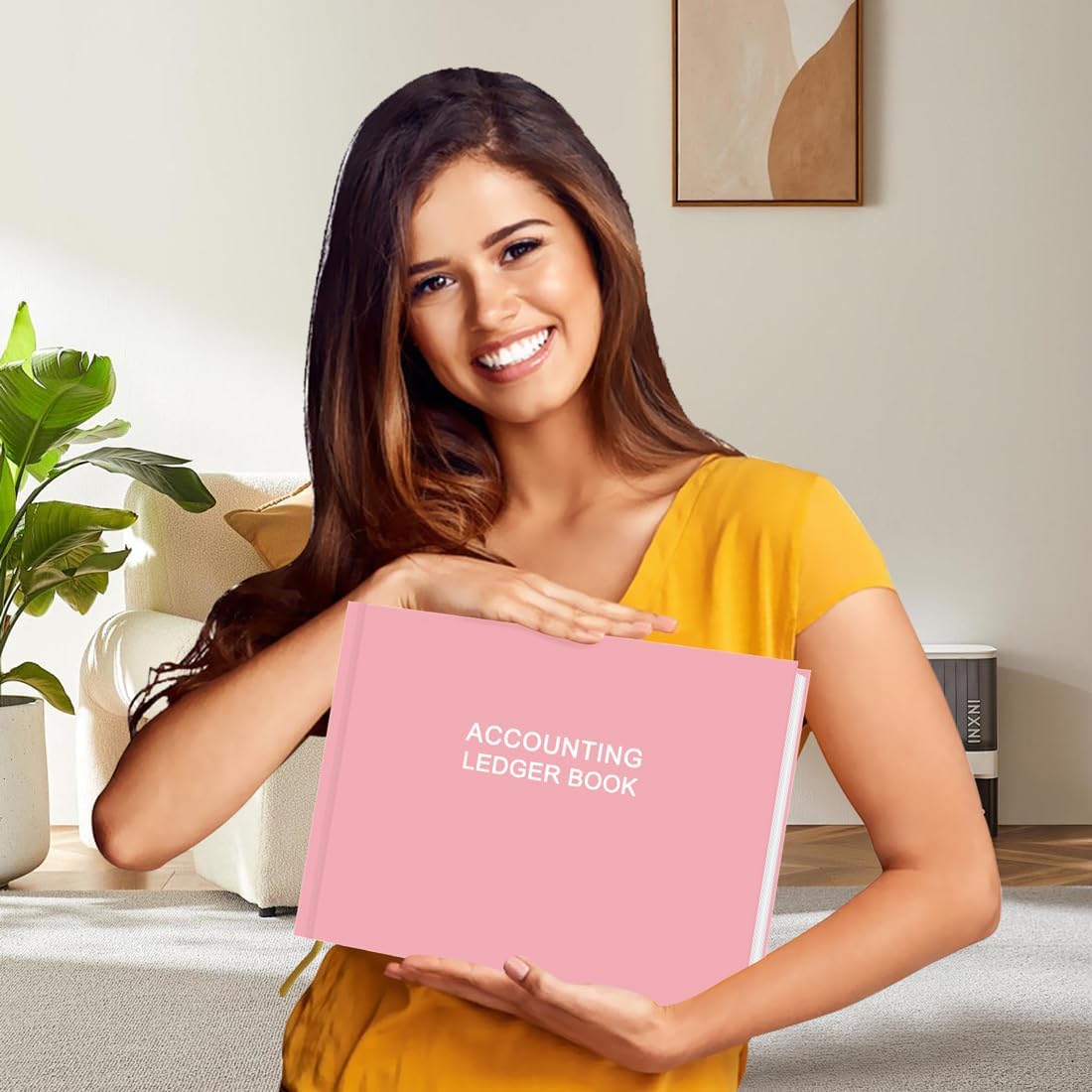 Accounting Ledger Book - Ledger Book for Small Businesses Bookkeeping & Personal Use, Expense Tracker Notebook for Tracking Money, Expenses, Deposits & Balance, 7" x 10", Pink