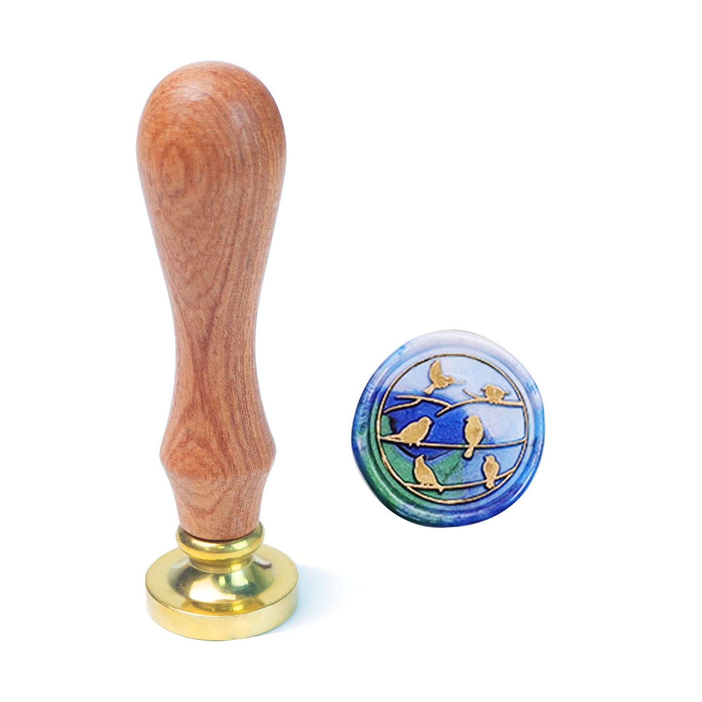 Animal Wax Seal Stamp with Removable Brass Head Wooden Handle for Envelope Sealing