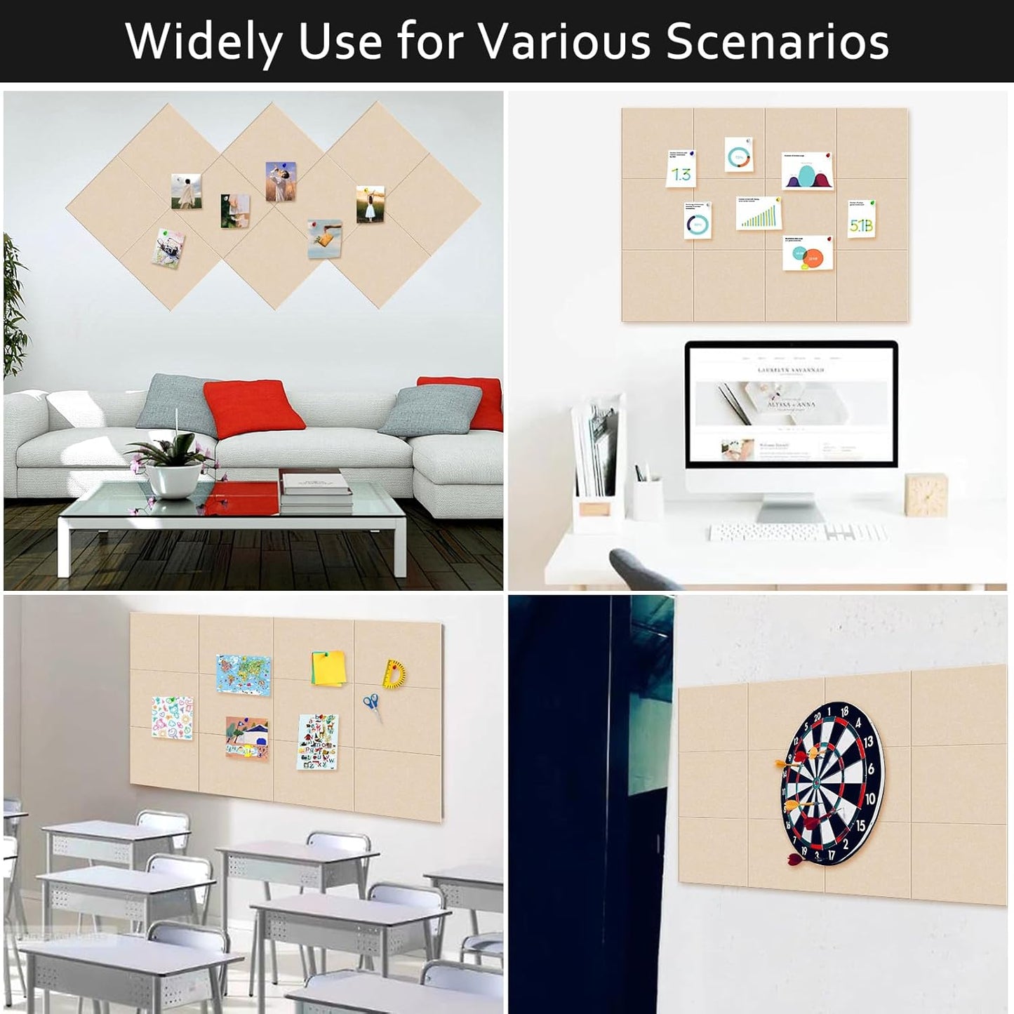 Large Acoustic Panels, 48"X36"X0.4" Sound Proof Foam Panels for Walls, Sound proof panels for walls, Soundproof Wall Panels for Home Studio&Office Decor. (Deep Camel)