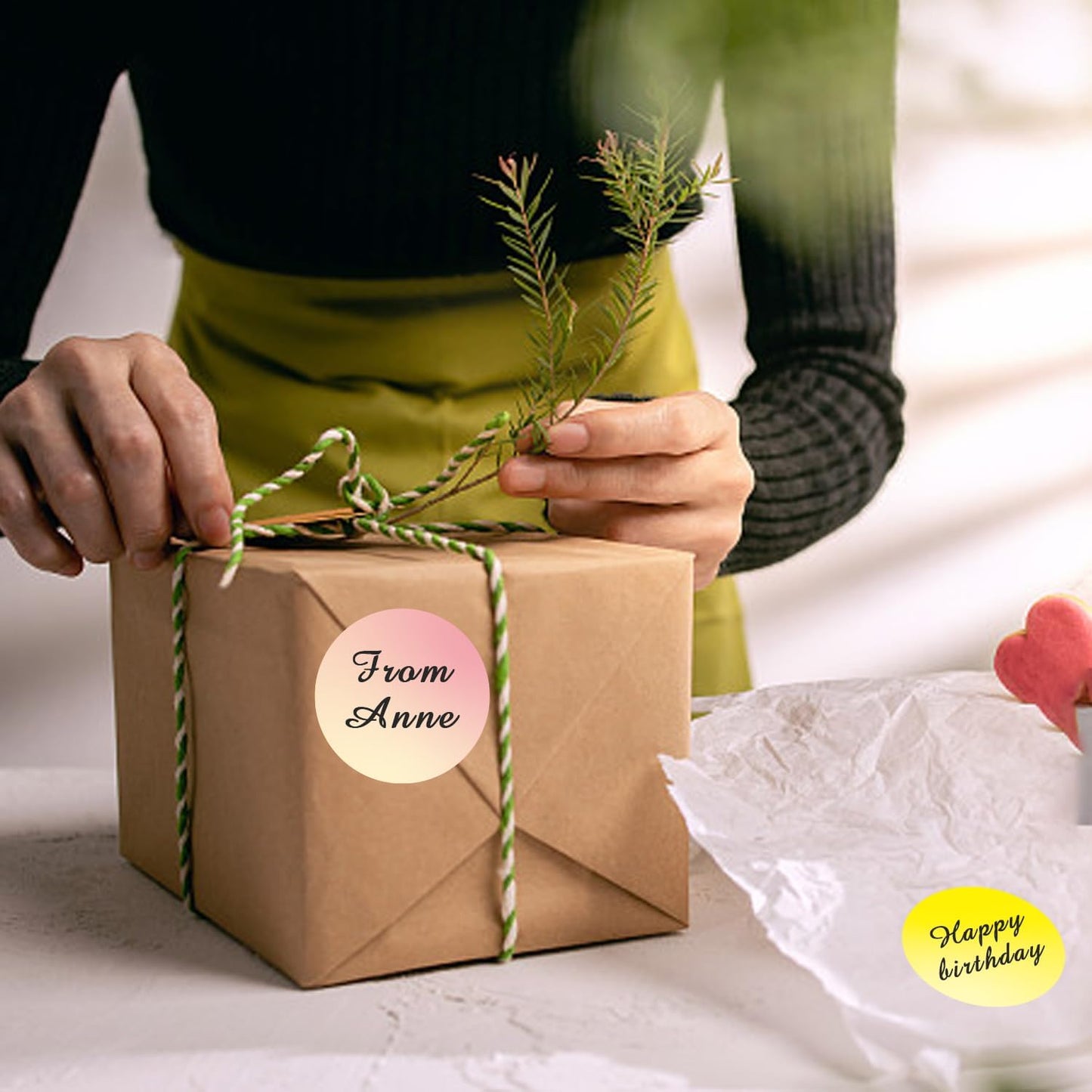 1.5 Inch Rainbow Round Thermal Sticker Labels, Self-Adhesive Circle Direct Thermal Labels, Multi-Purpose Roll Sticker Labels for DIY Logo Design with Perforation Line（ 500 Labels，1 Roll）