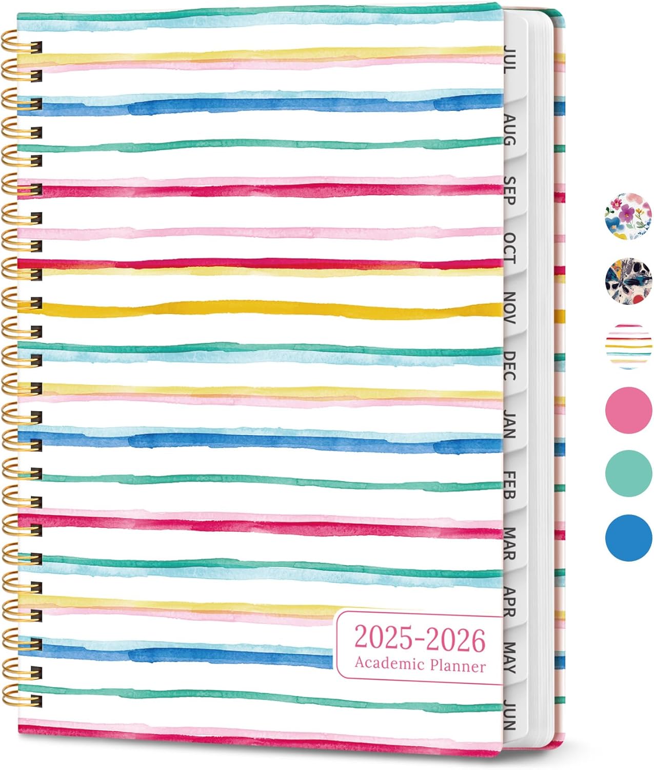 Planner 2025-2026, Academic Year Weekly and Monthly Calender Planner, July 2025 - June 2026, Spiral Bound School Planning Tool, Perfect for Teacher, Student, Women & Men - A5 (6.3" x 8.5"), Color Lines