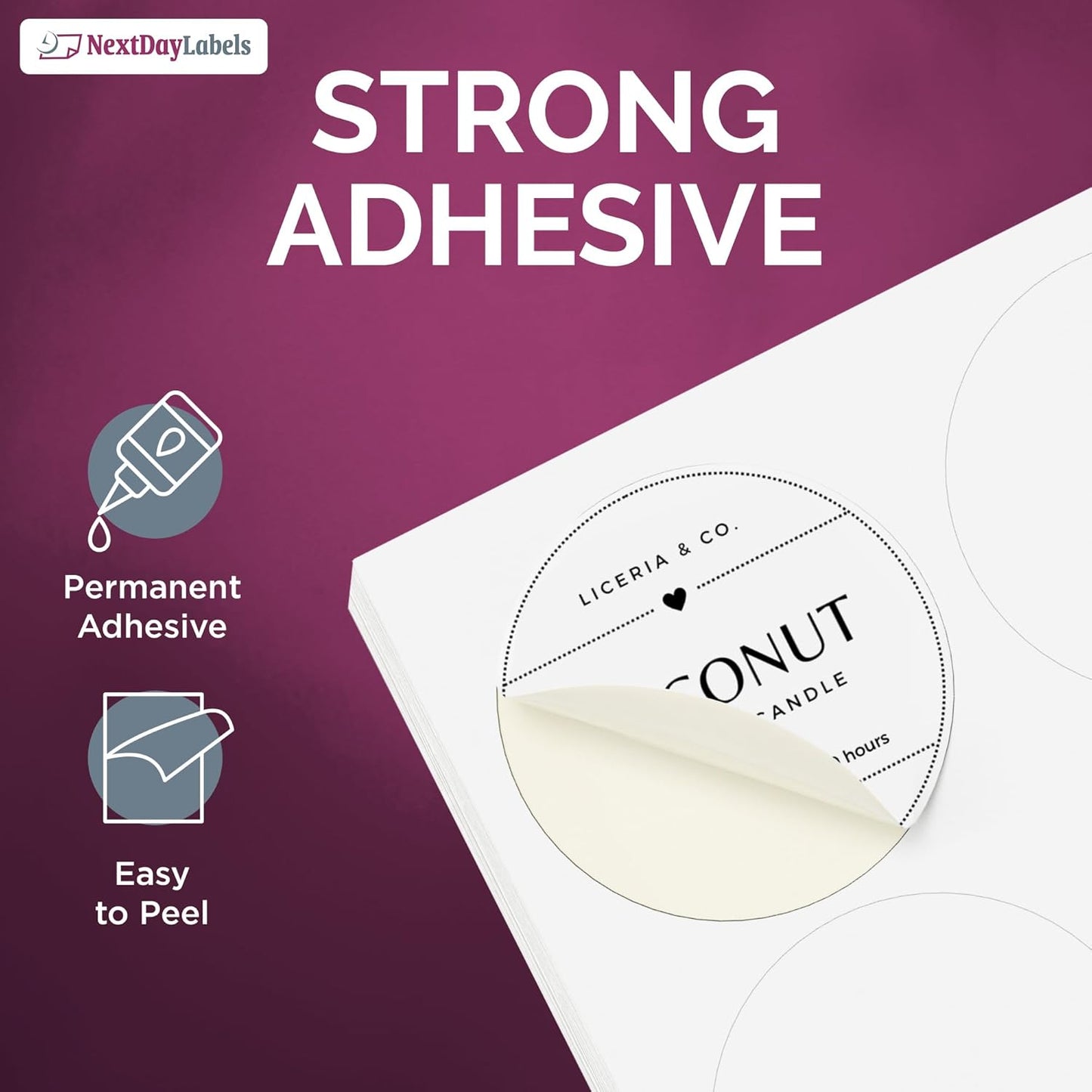 NextDayLabels – 1.5 Inch Round Sticker Labels for Printer - Matte White Blank Laser/Inkjet Printer Labels - Circle Stickers - Printable Labels (1500 Total)