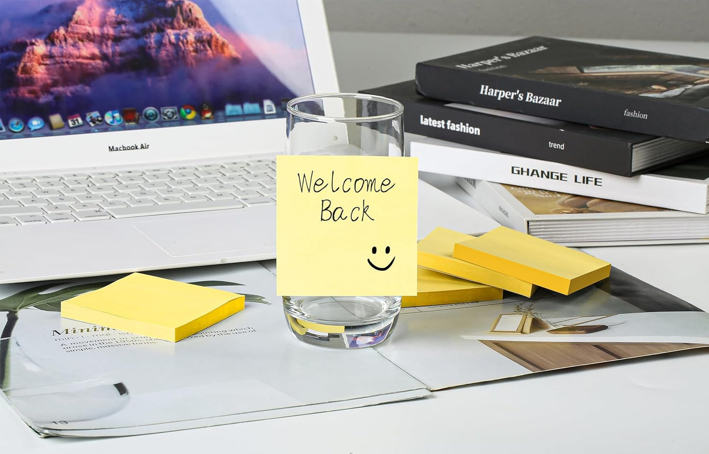 (18 Pads) Pop Up Sticky Notes 3x3 Refills, Yellow Strong Adhesive Post, Suitable for Home, Office, School, Clean Removal