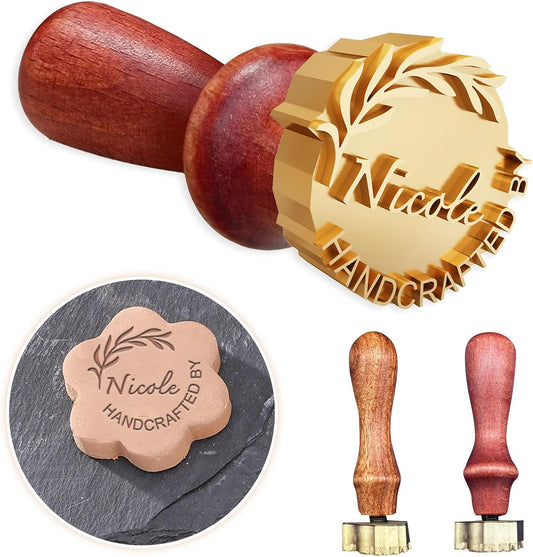 Custom Pottery Stamp for Clay - Personalized Logo Clay Stamp with Your Design - Letter Ceramic Stamps for Pottery Clay to Create Unique Imprints, Clay Potters Lovers Gifts, Polymer Clay Tools
