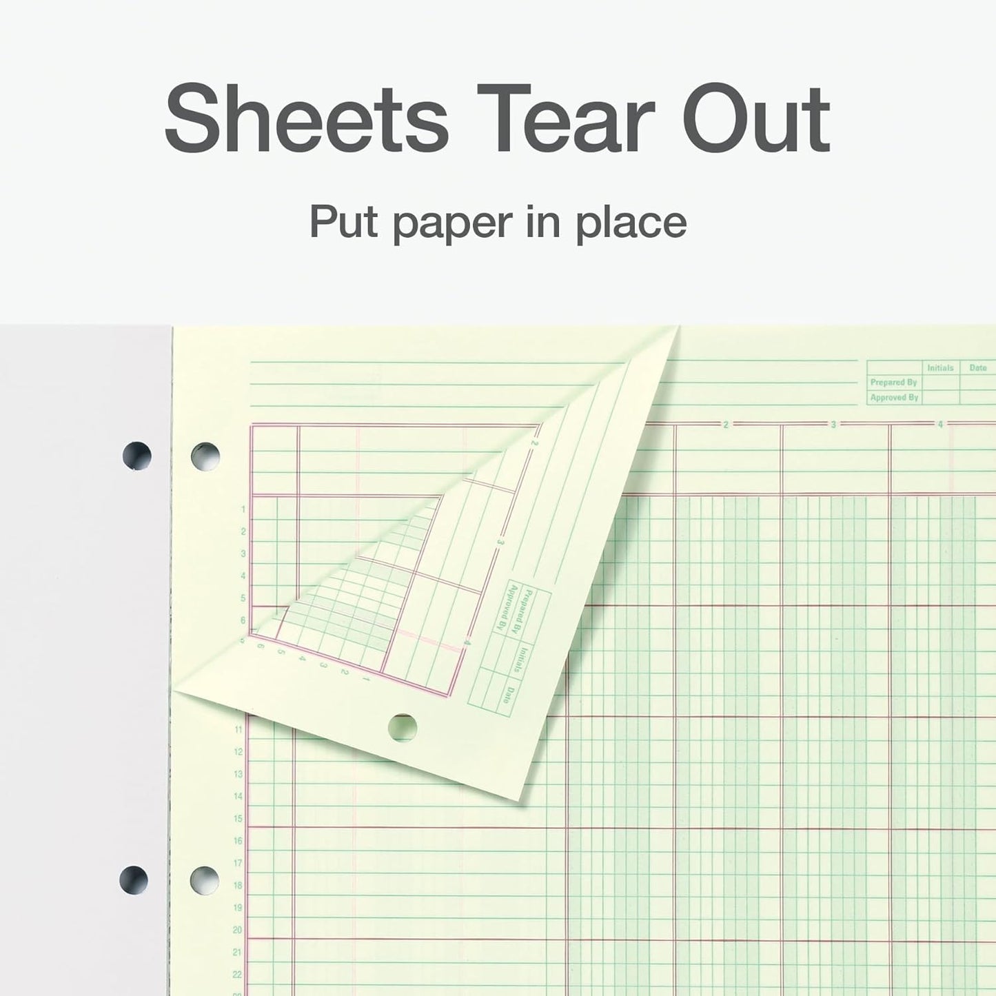 Adams Columnar Analysis Pad, 4 Column Ledger, 8.5" x 11", 100 Pages (50 Sheets), Green, 3 Hole Punch, for Accounting, Bookkeeping & Data (ACP85114)