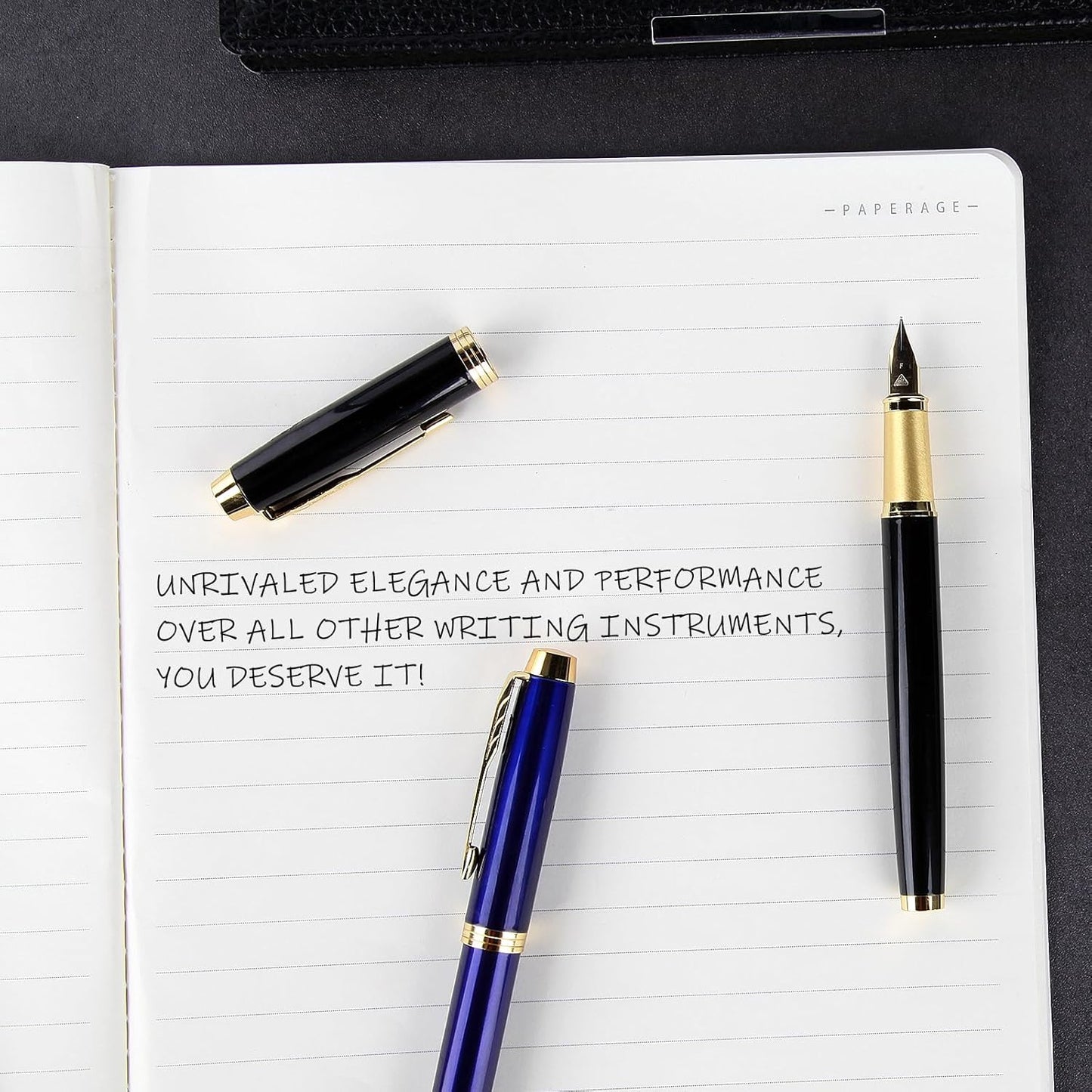 Fountain Pen, luxury pens,Fine point smooth writing pens for journaling fancy pens with Gift Case 10 black ink cartridges an ink converte nice pens metal pen writer gifts（Red）