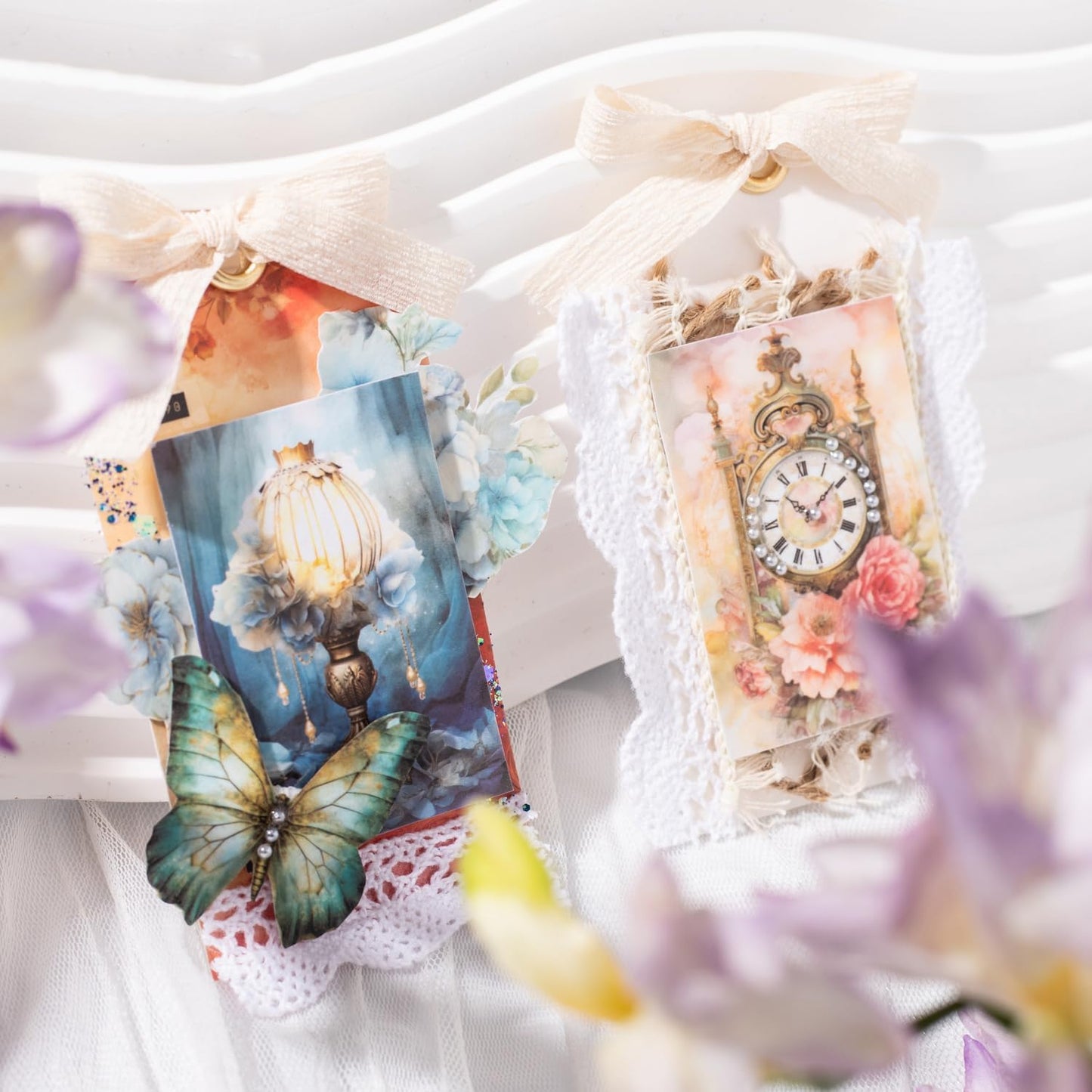 6Pcs Vintage Washi Sticker Book Set, Scrapbook Supplies for Junk Journals, DIY Crafts, and Aesthetic Decorations, with Storage Organizer