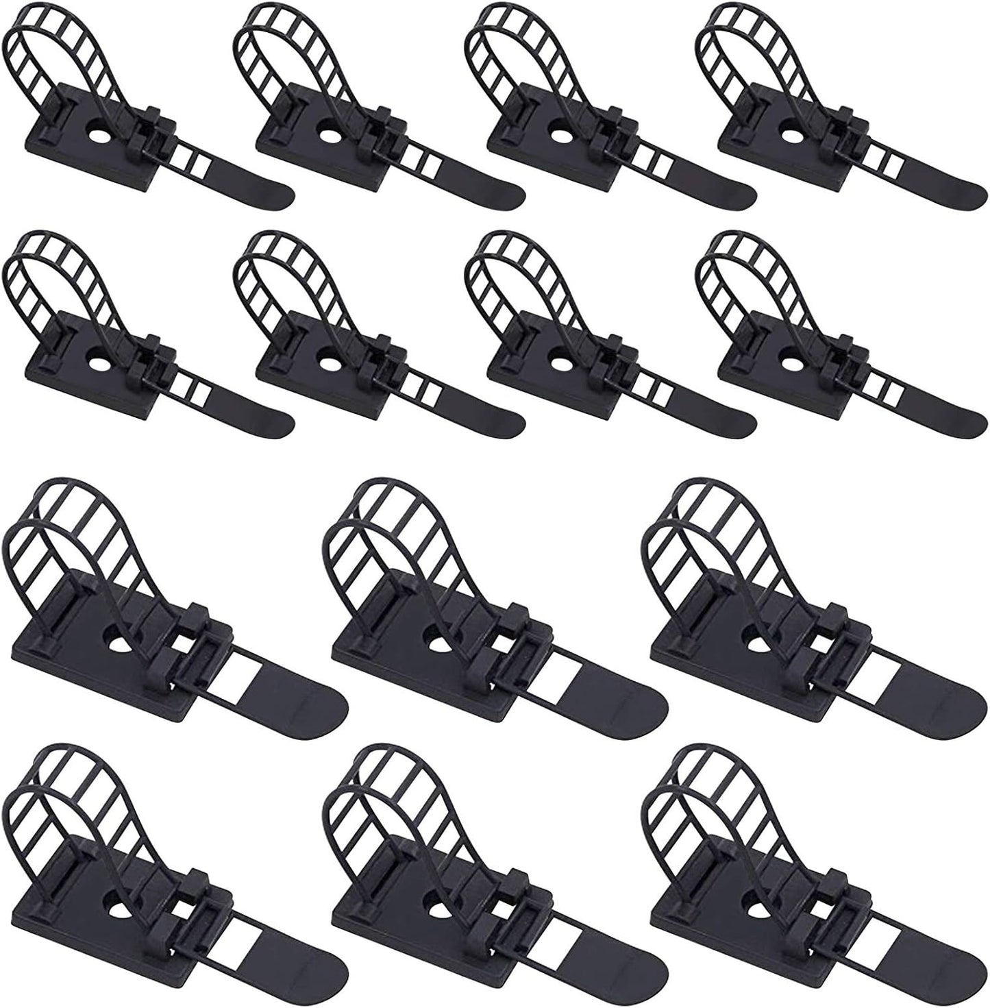 50Pcs 2 Sizes Adjustable Self-Adhesive Nylon Cable Straps Cable Ties Cord Clamp for wire management, Large and Small