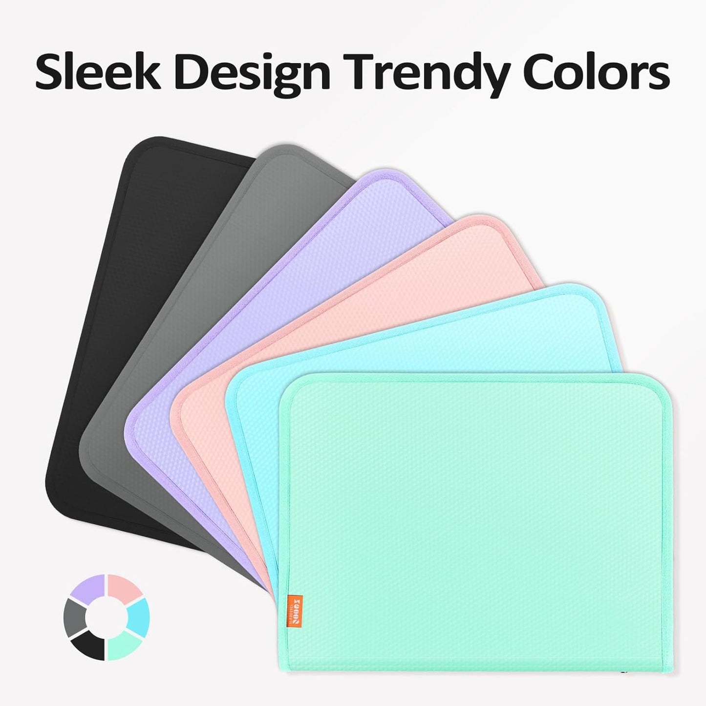 Sooez 13 Pocket Accordion File Organizer, Zipper Expanding File Folder Organizer, Reinforced Plastic Accordion Folder, A4 Letter Size, Portable Folders for Documents, SkyBlue