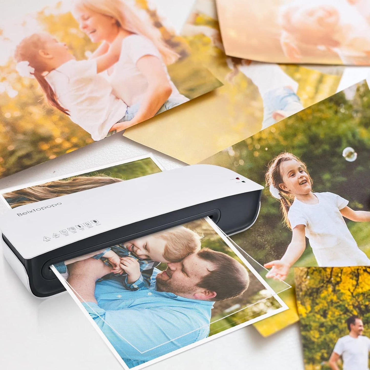 Laminator, A4 Laminater Machine, 9 Inch Thermal Laminater Machine, 4 in 1 Personal Desktop Cold Laminator with Paper Cutter and Corner Rounder 15 Laminating Pouches for Office School Business Use