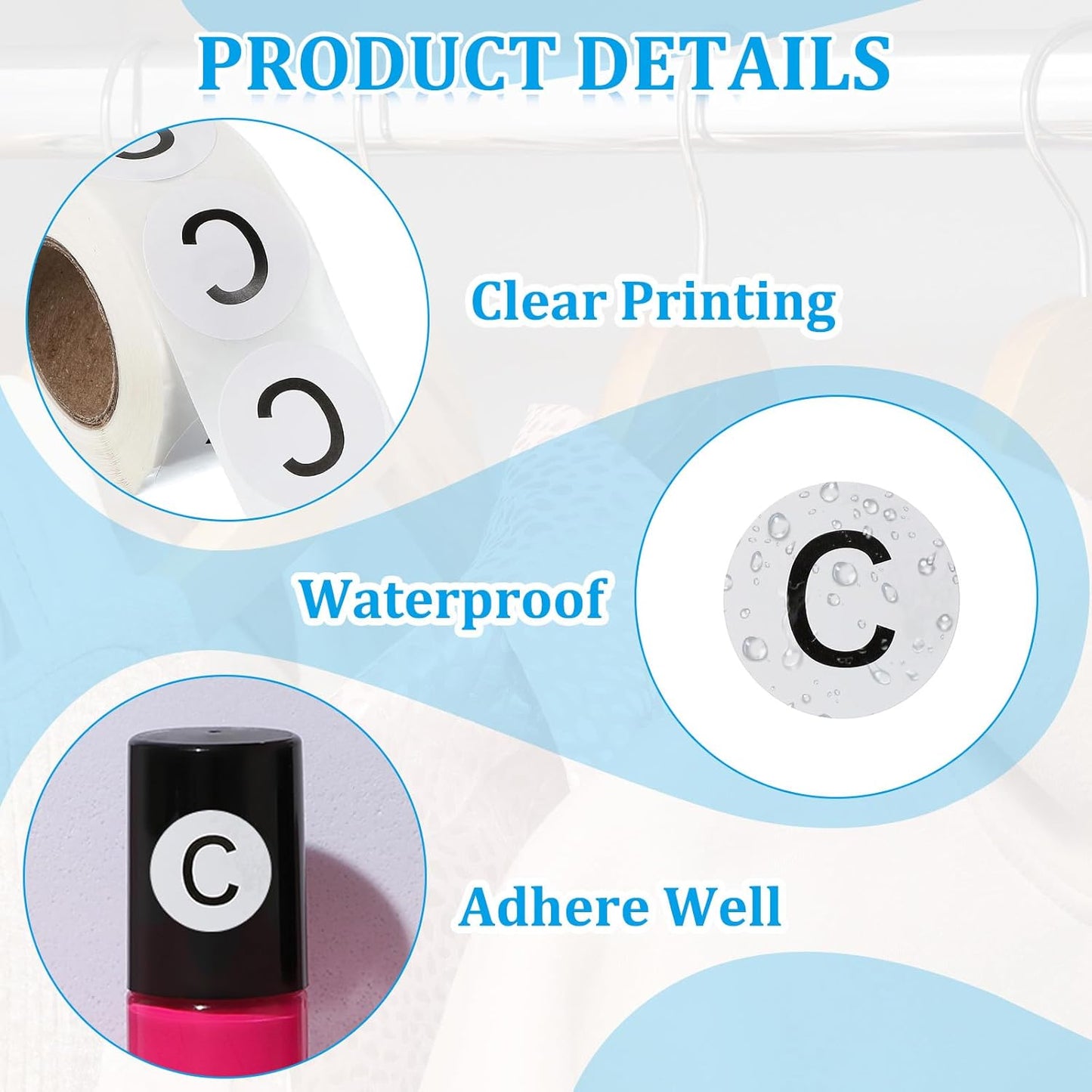 PATIKIL 1" Letter C Stickers, 4 Rolls Self-Adhesive Alphabet Round Circle Dots Labels for Organization Storage Inventory Boxes Scrapbook Craft 2000 Pcs Total