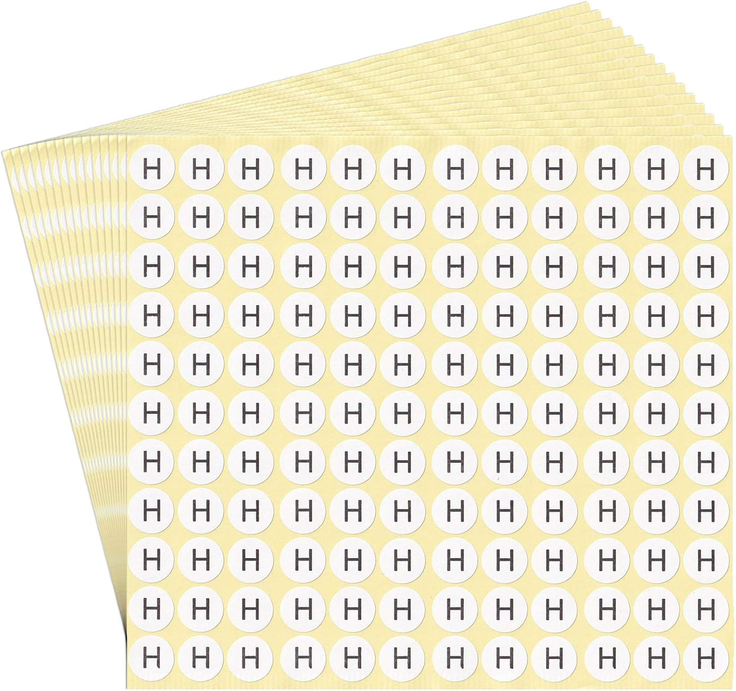 dealzEpic - Alphabet Stickers of The Letter H - Small Round Paper Self-Adhesive Peel and Stick Letter Labels - Set of 15 Sheets