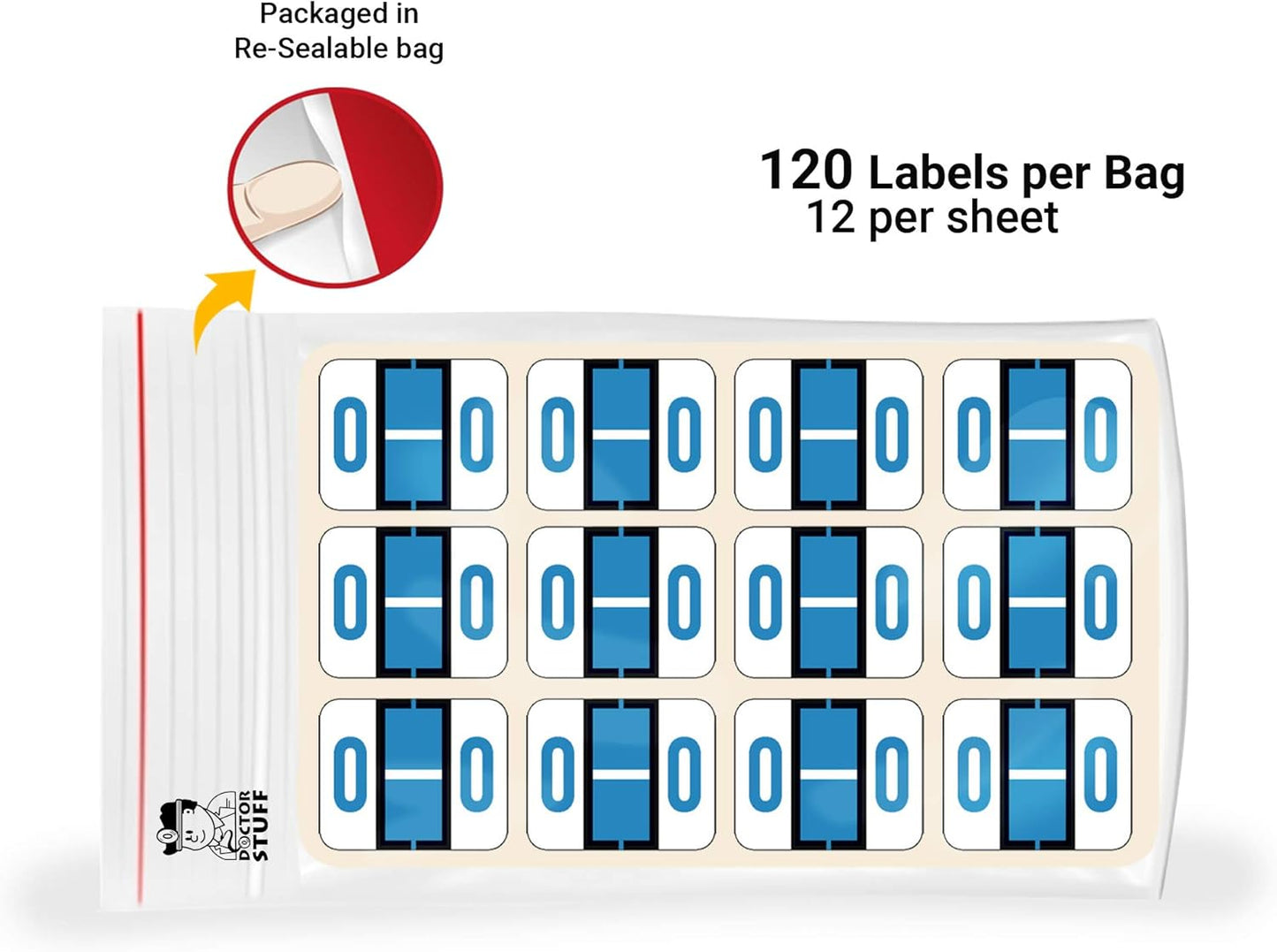Doctor Stuff - File Folder Labels, Alphabet Letter O Stickers, Compatible with Smead BCCR/BCCS - TPAM Series Alpha Stickers Blue, 1" x 1-1/4", 120 Labels per Package