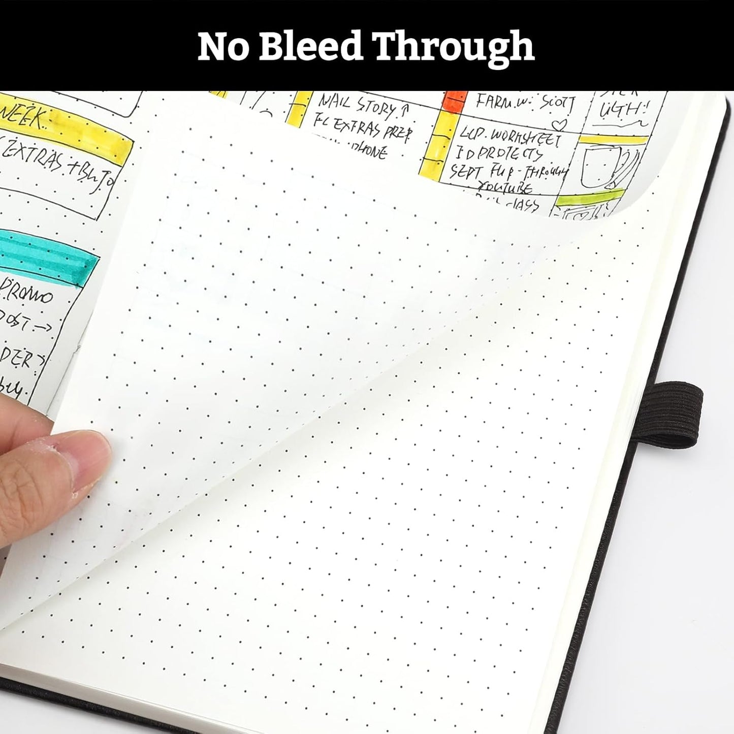 Hardcover Lined Bullet Dotted Journal Notebook, A5 140 192 Pages 100 120Gsm Paper College ruled for School,Work,Travel,and Daily Planning，5.7''*8.3'' (1, Black, A5 Dotted)