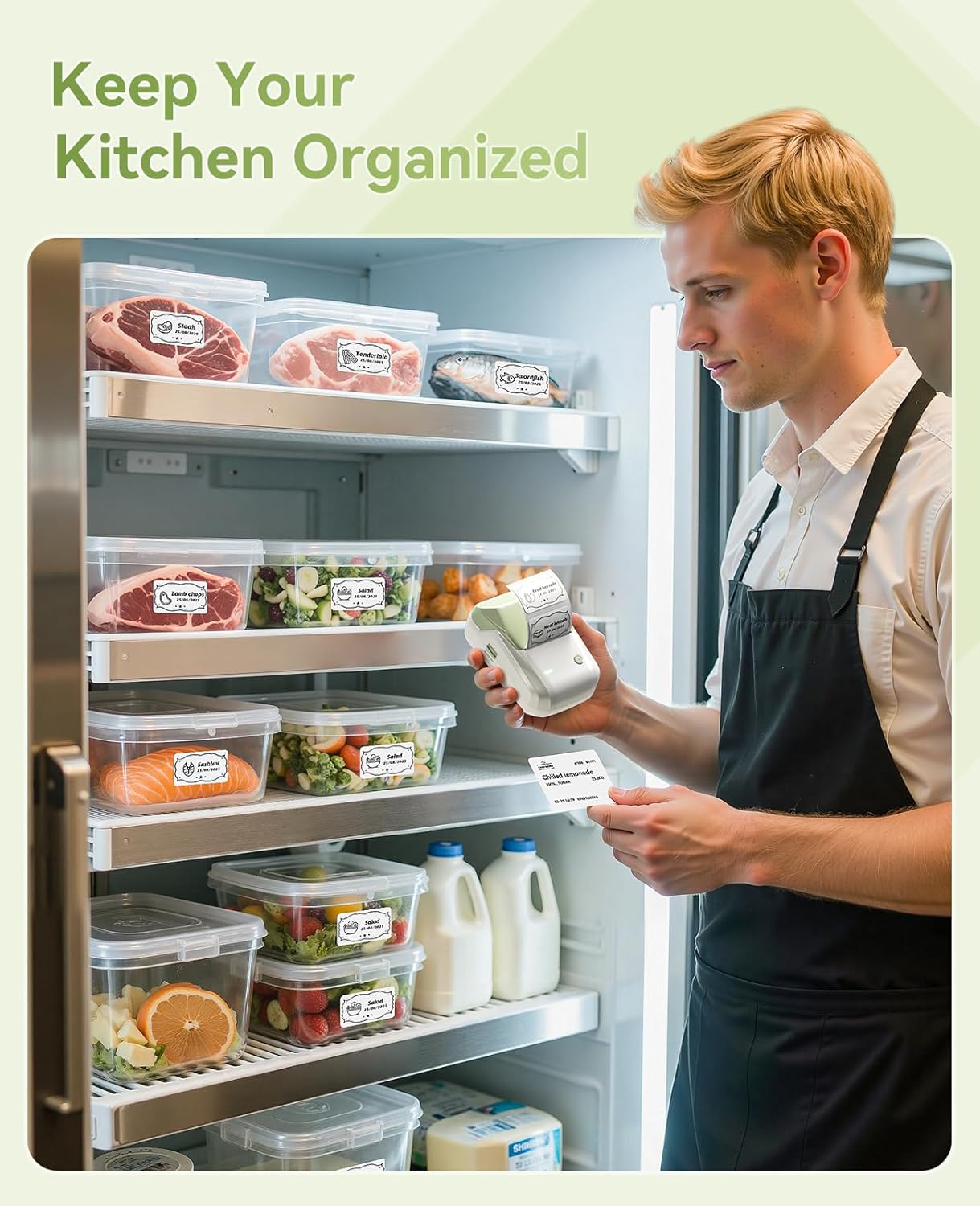 NIIMBOT B1 Label Maker Machine with Tape, Thermal Label Printer Easy to Use for Office, Home, Business, 2 Inch Label Maker with 2'' x1.18'' Labels