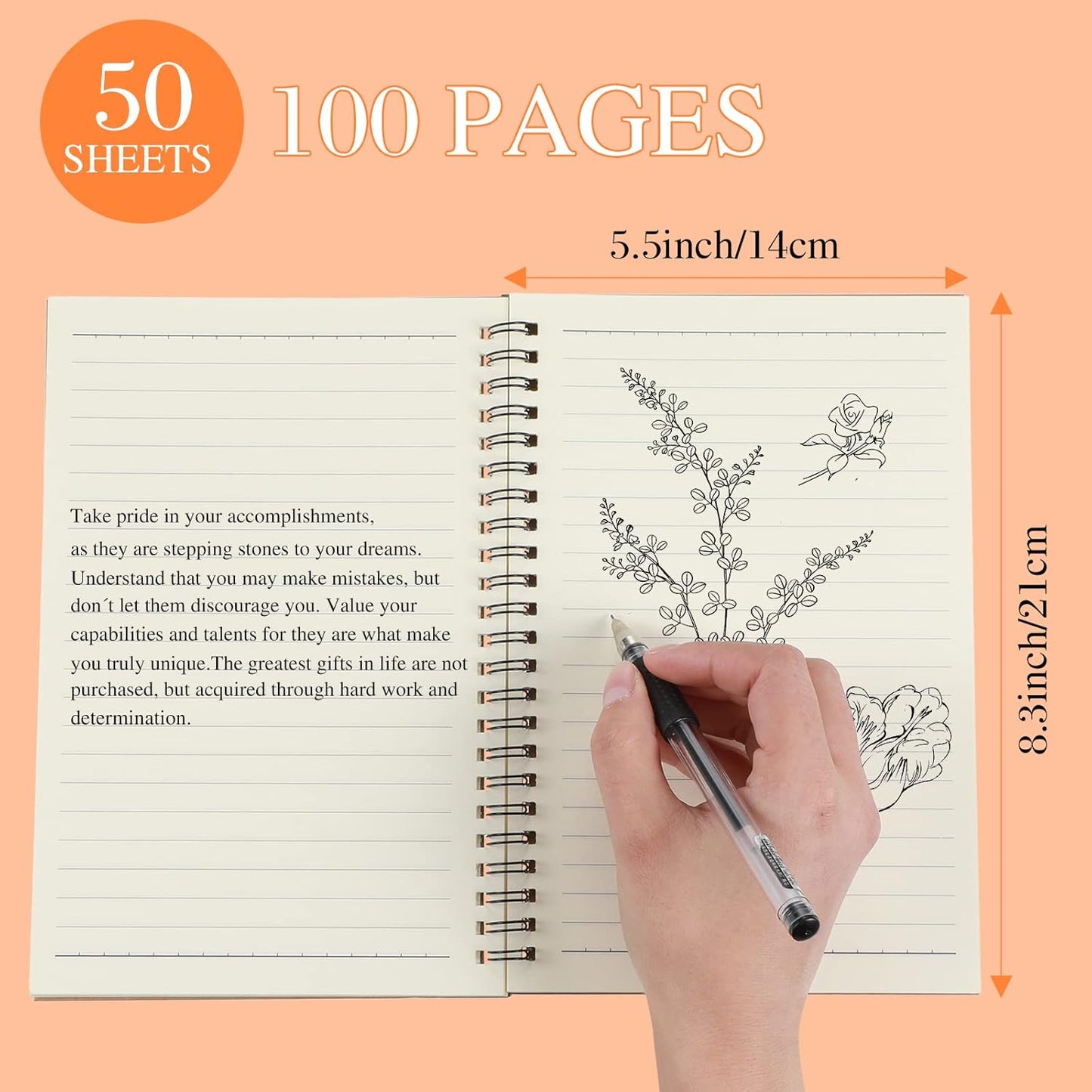 Yahenda Spiral Notebook Bulk A5 Journal Lined 8.3'' x 5.5'' Writing Composition Paper Small Notepad Subject Notebook for Students Office Business Back to School Supplies(Multi Color,18 Pcs)