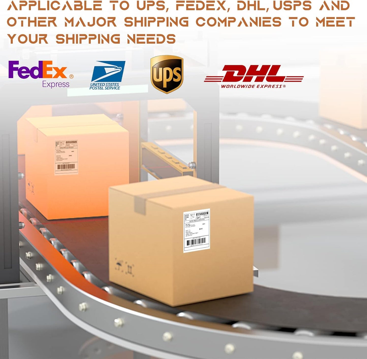 MFLABEL® 4 Stacks Fanfold 4" x 6" Direct Thermal Labels White Perforated Shipping Label (2,000 Labels per Stack) (4 Stacks)