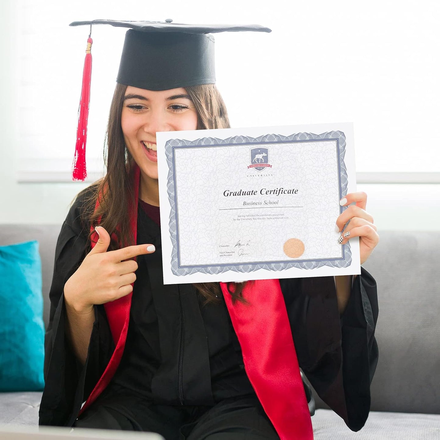 Panelee 300 Sheets Award Certificate Paper with Blue Border, Letter Size, 8.5 x 11 Inches, Biodegradable Coated Paper for Laser & Inkjet Printers