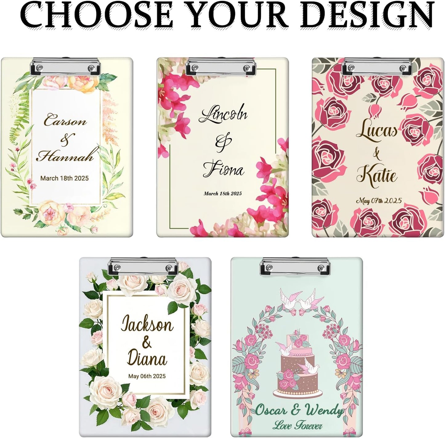 Custom Acrylic Clipboard with Name Logo Personalized Decorative Clipboard for Kids Women Men Custom Gift for Teachers Nurses Coaches Office