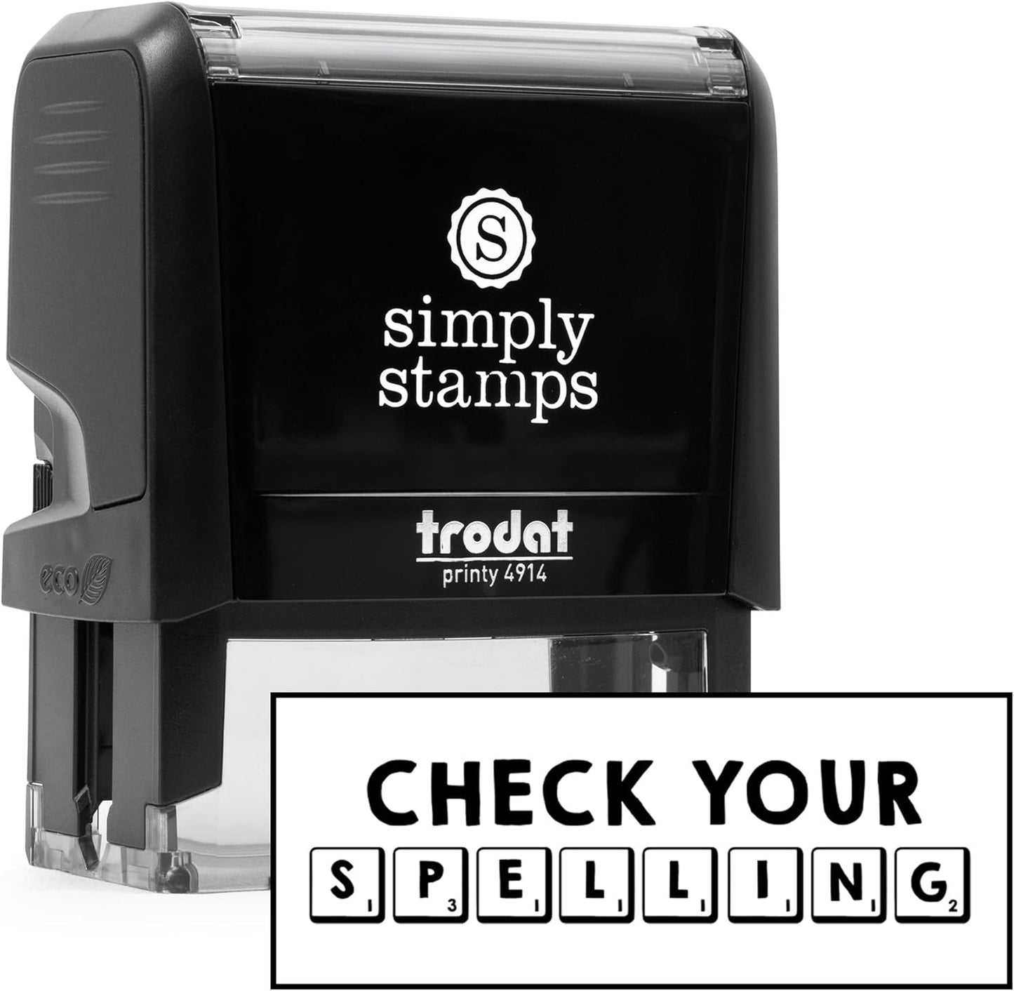 Custom Self-Inking Stamps | 49 Designs | Fun Phrases | Make Grading Easy | Classroom, Library and Book Stamps (Check Spelling, Extra Large)